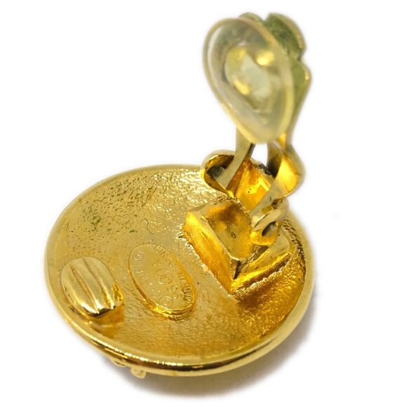 Chanel CC Button Earrings Clip-On Gold - Picture 4 of 4